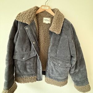UpWest Grey Corduroy Sherpa-Lined Jacket